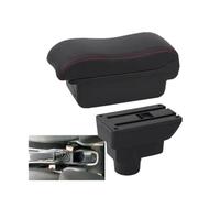 NANGAEBPPW Accoudoir Central En Cuir Incurvé Pour Opel Pour Corsa D Boîte De Bras De Voiture(A1 Noir rouge SANS USB)