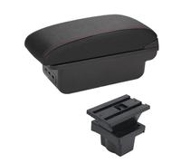 NANGAEBPPW Accoudoir Central Pour S&koda Pour Yeti Pour Octavia A5 Boîte De Rangement Avec Porte-gobelet Et Interface USB(B1 Noir rouge 3USB)