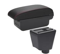 NANGAEBPPW Accoudoir Pour R&enault Pour Clio 4 Pour Captur Pour Clio 3 III IV Boîte De Rangement Pour Accessoires(B1 Noir rouge 3USB)