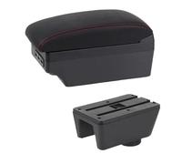 NANGAEBPPW Boîte D'accoudoir Pour Seat Pour Ibiza Pour Ibiza MK4 IV 6J 2008-2017 Design Intérieur Console De Voiture Boîte De Rangement D'Accoudoir(Ligne rouge E1)
