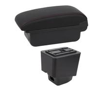 NANGAEBPPW Boîtes À Accoudoir Pour R&enault Pour Captur Kaptur 2018-2021 Kaptur Voiture Cuir Accoudoir Console Centrale Boîte De Rangement(Ligne rouge B1)