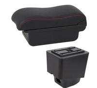 NANGAEBPPW Boîtes À Accoudoir Pour R&enault Pour Captur Kaptur 2018-2021 Kaptur Voiture Cuir Accoudoir Console Centrale Boîte De Rangement(C2 Ligne rouge)