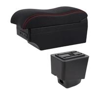 NANGAEBPPW Boîtes À Accoudoir Pour R&enault Pour Captur Kaptur 2018-2021 Kaptur Voiture Cuir Accoudoir Console Centrale Boîte De Rangement(Ligne rouge E2)