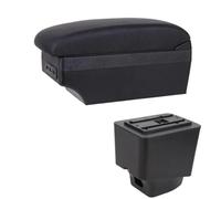 NANGAEBPPW Boîtes À Accoudoir Pour R&enault Pour Captur Kaptur 2018-2021 Kaptur Voiture Cuir Accoudoir Console Centrale Boîte De Rangement(Ligne noire E1)