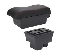 NANGAEBPPW Boîtier Accoudoir Voiture Pour S&koda Pour FABIA Boîtier Accoudoir Pour Fabia II 2 2007-2014 Surface Incurvée Cuir Boîtier Accoudoir Auto(C1 Noir rouge PAS d'USB)