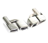 NANGAEBPPW Embout D'échappement AMG 63 Noir Carré À Quatre Sorties Pour Mercedes Pour Benz Classe E W212 Classe C W204(Argent,H-type)