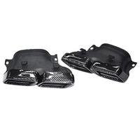 NANGAEBPPW Embout D'échappement Carré En Acier Inoxydable Noir Pour Mercedes Pour Benz Classe C W205 C63 AMG 2015 2016 2017 2018(Texture en fibre de carbone)