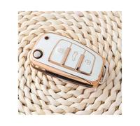 NANGAEBPPW pour A1 A3 A6 A6L Q2 Q3 Q7 TTS R8 S6 RS3 Coque De Protection Etui Porte-Clés Voiture TPU Accessoire Clé(White Gold)