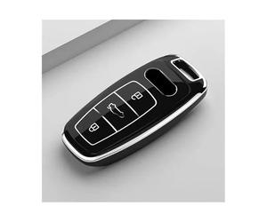 NANGAEBPPW pour A3 A4 B9 A6 A7 4K A8 pour E-tron Q5 Q8 C8 D5 SQ8 Housse De Protection Souple en TPU pour Clé Voiture(Noir)