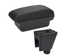 NANGAEBPPW Pour C&hevrolet Pour Spark Boîte D'accoudoir Pour C&hevrolet Pour Spark 3 III Pour Aveo T200 Boîte De Rangement Accoudoir Auto(B1 Noir rouge 3USB)
