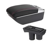 NANGAEBPPW Pour Citroen C2 C3 Boîte D'accoudoir Boîte De Rangement Pièces Retrofit Intérieur Accessoires Auto(D1 ligne rouge 7USB)