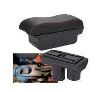 NANGAEBPPW Pour Citroen C3 C2 Accoudoir Boîte De Rangement Porte-Gobelet Accessoires De Modification(B1 Noir rouge 3USB)