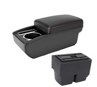 NANGAEBPPW Pour F&ord Pour Fiesta Boîte D'accoudoir Pour F&ord Pour Fiesta MK7 Accoudoir Voiture 2009-2017 Boîte De Rangement Console Centrale(A1 Noir rouge SANS USB)