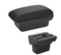 NANGAEBPPW Pour Holden Pour Cruze Boîte D'accoudoir 2009 2010 2011 2012 2013 2014 2015 Boîte D'accoudoir Bras Boîte De Rangement Console Centrale(B1 Noir rouge 3USB)