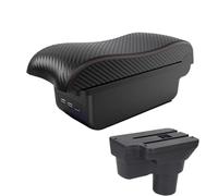 NANGAEBPPW Pour Hyundai Pour SOLARIS Pour Solaris 2 Pour Accent Pour Verna 2017 2018 2019 2020 2021 2022 2023 2024 Boîte D'accoudoir Voiture(B1 Noir rouge 3USB)