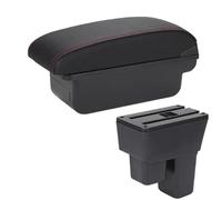 NANGAEBPPW Pour Jazz Accoudoir Pour Fit Pour Jazz 2 Boîte D'accoudoir Voiture 2008 2009 2010 2011 2012 2013 Boîte De Rangement Bras(C1 Noir rouge PAS d'USB)