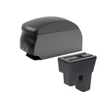 NANGAEBPPW Pour Jazz Armrest Pour Fit Pour Jazz 2 Console Centrale Bras 2008 2009 2010 2011 2012 2013 Boîte De Rangement Bras Accessoire Auto(B2 Black double)