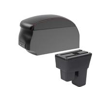 NANGAEBPPW Pour Jazz Armrest Pour Fit Pour Jazz 2 Console Centrale Bras 2008 2009 2010 2011 2012 2013 Boîte De Rangement Bras Accessoire Auto(A1 Black Red single)