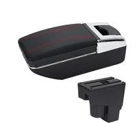 NANGAEBPPW Pour Jazz Boîte D'accoudoir Pour Fit Pour Jazz 1 Accoudoir De Voiture 2003 2004 2005 2006 2007 Boîte De Rangement Bras Accessoires Auto(A1 Noir rouge SANS USB)