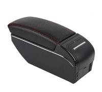 NANGAEBPPW Pour Morris Pour Garages MG ZS Boîte D'accoudoir Accoudoir Central De Console De Stockage Avec Porte-gobelet USB(Fiber red line)