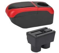 NANGAEBPPW Pour N&issan Pour Tiida Boîte D'accoudoir Pour Sylphy Pour Tiida C11 Pour Latio Boîte D'accoudoir Auto Intérieure Boîte D'accoudoir Centrale(Noir rouge)
