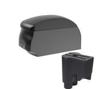 NANGAEBPPW Pour Perodua Pour Myvi 2014-2016 Boîte D'accoudoir Double Couche Boîte De Rangement Centrale Avec Porte-gobelet Interface USB(A2 Black single)
