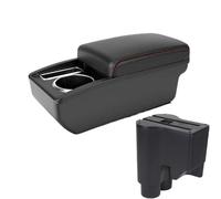 NANGAEBPPW Pour Perodua Pour Myvi 2014-2016 Boîtier D'accoudoir Auto Double Couche Boîte De Rangement Centrale Avec Porte-gobelet USB(A1 Noir rouge SANS USB)