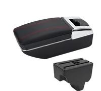 NANGAEBPPW Pour Peugeot 2008 Boîte À Accoudoir Central Pour Peugeot 208 2019-2024 Boîte De Rangement D'accoudoir De Voiture Pièces De Rétrofit(A1 Noir rouge SANS USB)