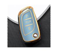 NANGAEBPPW pour Peugeot 306 407 807 pour DS DS3 DS4 DS5 DS6 Coque De Clé Voiture À Rabattement en TPU Étui Porte-Clés Accessoires(Gris)