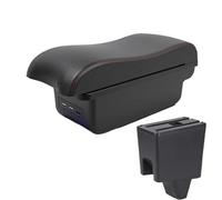 NANGAEBPPW Pour Proton Pour Saga Boîte De Rangement D'Accoudoir Accoudoir En Cuir Accessoires Console Centrale USB Styling Auto(B1 Noir rouge 3USB)
