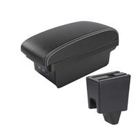 NANGAEBPPW Pour Proton Pour Saga Boîte De Rangement D'accoudoir Cuir Accoudoir Style Auto USB Console Centrale Accessoires(B3 Noir blanc 3USB)