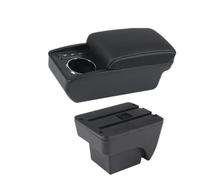 NANGAEBPPW Pour SEAT Pour ARONA Boîte D'accoudoir Double Couche Rangement Central Porte-gobelet Retrofit Accessoires Auto Intérieur(B3 Noir blanc 3USB)