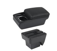 NANGAEBPPW Pour SEAT Pour ARONA Boîte D'accoudoir Double Couche Rangement Central Porte-gobelet Retrofit Accessoires Auto Intérieur(C3 Noir blanc SANS USB)