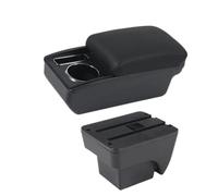 NANGAEBPPW Pour SEAT Pour ARONA Boîte D'accoudoir Double Couche Rangement Central Porte-gobelet Retrofit Accessoires Auto Intérieur(C2 Ligne noire PAS d'USB)