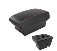 NANGAEBPPW Pour SEAT Pour ARONA Modification D'accoudoir Auto Boîte De Rangement Double Couche Avec USB Accessoires Voiture(A1 Noir rouge SANS USB)