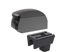 NANGAEBPPW Pour Suzuki Pour Swift 2005-2023 Accoudoir Auto Boîte D'accoudoir Centrale Boîte De Rangement Pièces Modification Avec Porte-gobelet USB(A1 Black Red single)