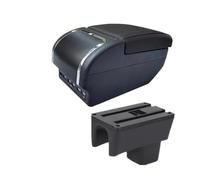 NANGAEBPPW Pour Suzuki Pour Swift 2005-2024 Accoudoir Auto Accessoires Auto Détails Intérieurs Boîte De Rangement Pièces De Retrofit(F ligne noire Pas d'USB)