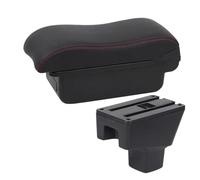 NANGAEBPPW Pour SUZUKI Pour SX4 Boîte Accoudoir Surface Courbée Cuire Boîte De Rangement Auto Accessoire Auto De Rechange(A1 Noir rouge SANS USB)