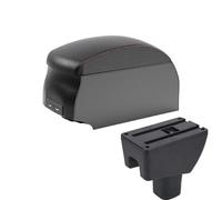 NANGAEBPPW Pour Toyota Pour Agya Pour Wigo Boîte De Repose-bras Pièces De Retrofit Console Centrale Avec Interface USB Porte-gobelet(B1 Black Red double)