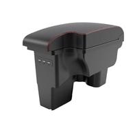 NANGAEBPPW Pour Toyota Pour Hilux Boîte D'accoudoir Centrale Armrest Box Retrofit Pièces Intérieures Boîte De Rangement(A1 Black red Corium)