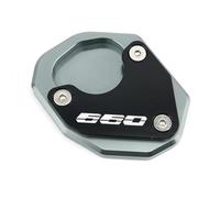 NANGAEBPPW Pour TRIUMPH Pour Trident 660 2021 2022 Moto Béquille Agrandissement Béquille Latérale Extension Plaque Pad CNC(GRIS)