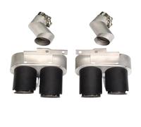 NANGAEBPPW Silencieux D'échappement Noir En Acier Inoxydable Embout En Fibre De Carbone Pour A7 C8 S7 2019 2020 2021 2022 2023 2024(Argent)