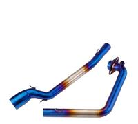 NANGAEBPPW Tube D'échappement Modifié Pour Suzuki GSXS150 GSXS125 GSXR150 GSXR125 2017 2018 2019 2020 2021 51 Mm Interface De Liaison Avant(Bleu)