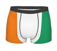 nanger Boxer Homme Imprimé Drapeau de Côte d'Ivoire Slip Classique Respirant Doux Extensible Confortable, noir, Medium