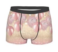 nanger Boxer pour homme avec imprimé ballon rose pailleté, respirant, doux, extensible, confortable, noir, XX-Large