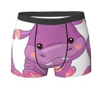nanger Boxer pour homme avec imprimé hippopotame violet, doux et confortable pour un usage quotidien, noir, Medium