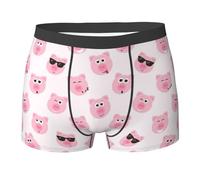 nanger Boxer pour homme avec imprimé visage de cochon rose, doux et confortable pour un usage quotidien, noir, Medium