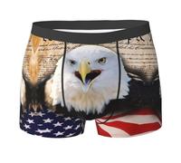 nanger Caleçon boxeur patriotique avec imprimé drapeau américain pour homme, doux et confortable, extensible pour un usage quotidien, noir, X-Large