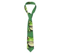 nanger Cravate classique en soie avec imprimé grenouilles vertes amusantes pour les occasions formelles, professionnelles et de mariage, noir, taille unique