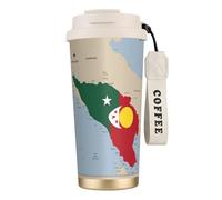 nanger La composition du Timor-Leste Tasse à café isotherme en acier inoxydable 316 avec couvercle anti-fuite, garde au chaud ou au froid